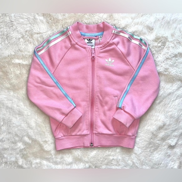 Girls Adidas Outfit Set Shorts Tshirt and Zipper Jacket 18-24 Months - Picture 6 of 11